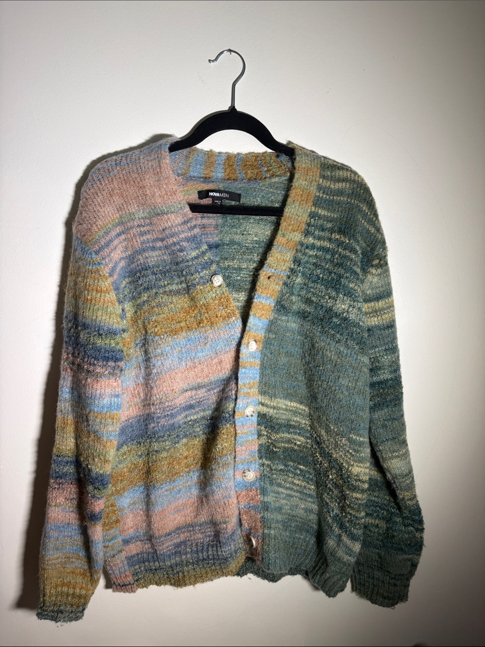 Fashion Nova Pastel Striped Button-Front Cardigan
